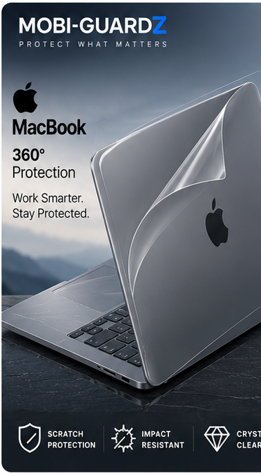 Mobi-Guardz 360&deg; protection on MacBook