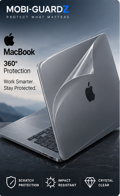 Mobi-Guardz 360&deg; protection on MacBook